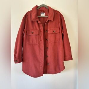 Old Navy Women's Wool Utility Shacket/ Jacket in Rust Red
